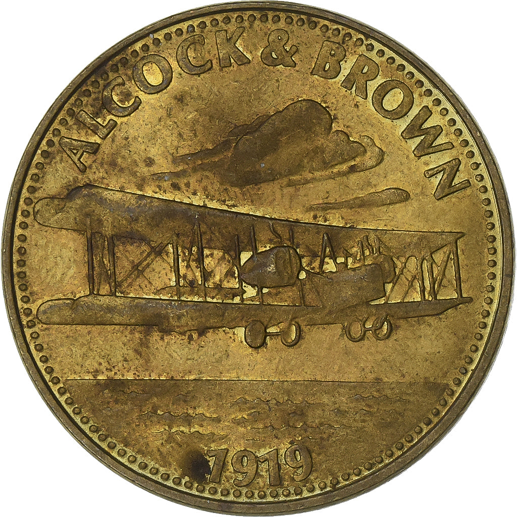 France, Jeton, Collection Shell, Alcock and Brown, Bronze-aluminium, TTB