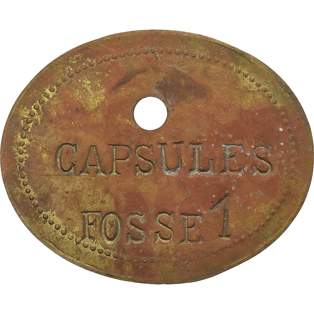 France, Token, Mines de Bruay, Capsules, Foose 1, Brass, VF(20-25)