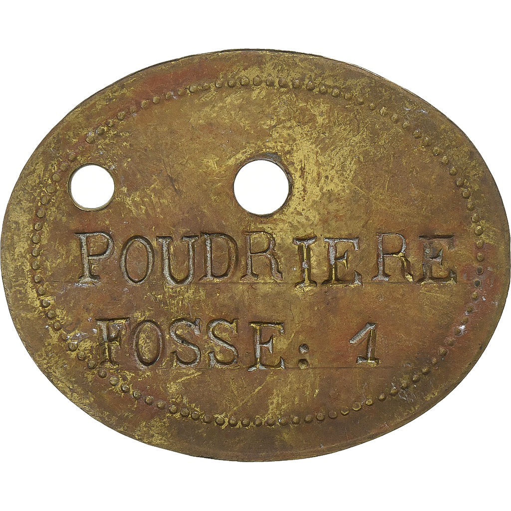 France, Token, Mines de Bruay, Poudrière, Fosse 1, Brass, EF(40-45)