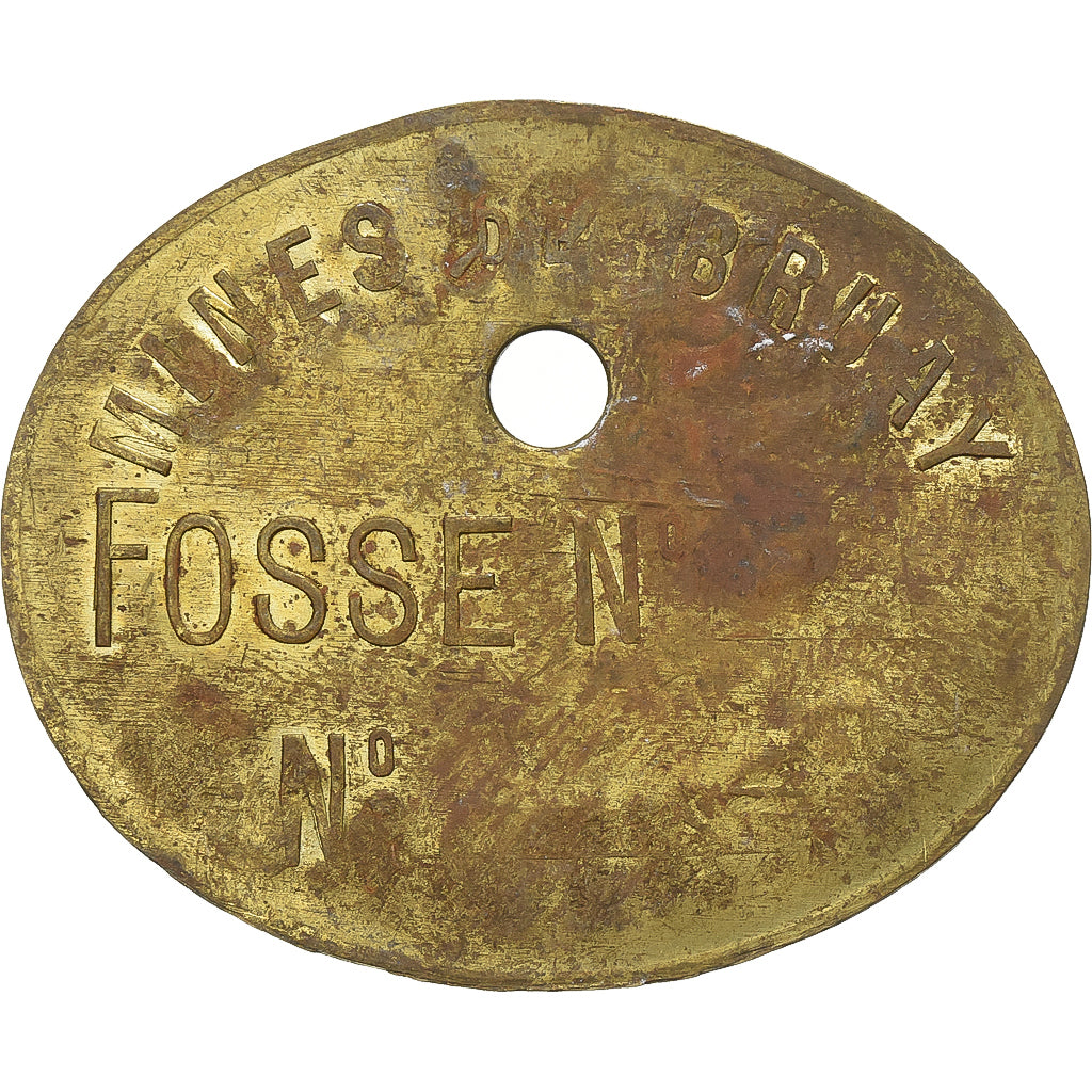 France, Token, Mines de Bruay, Poudrière Centrale, Brass, EF(40-45)