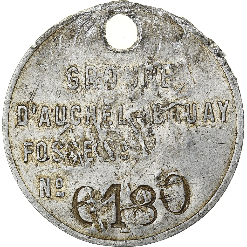 Frankreich, betaalpenning, Mines d'Auchel-Bruay, Aluminium, SS