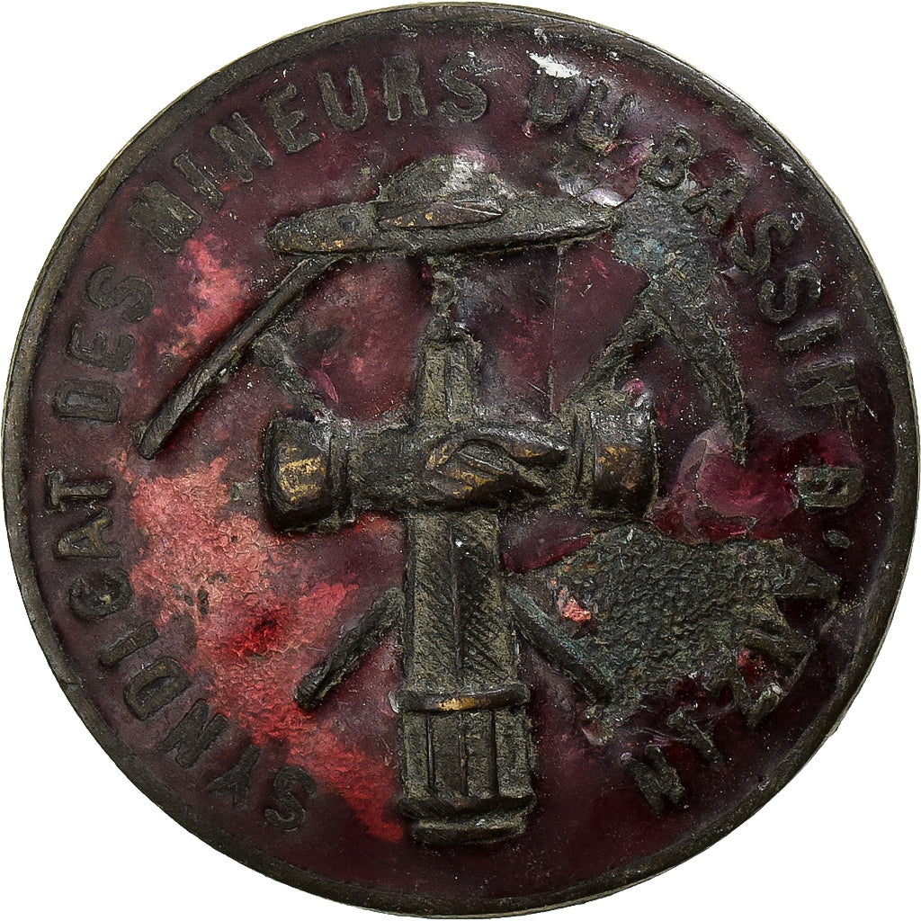 France, Boutonnière, Syndicat des Mineurs du Bassin d'Anzin, Brass, VF(20-25)