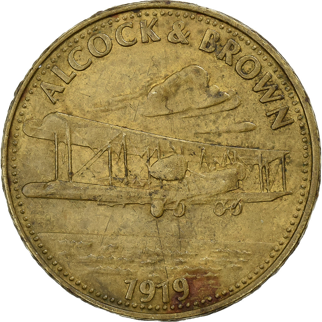 França, Token, Collection Shell, Alcock and Brown, Bronze-Alumínio, VF(30-35)