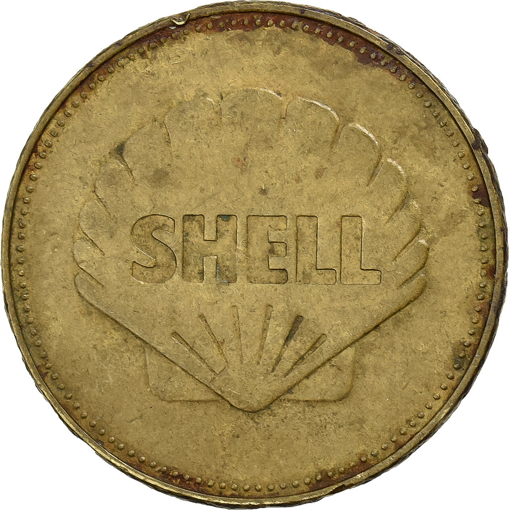 França, Token, Collection Shell, Alcock and Brown, Bronze-Alumínio, VF(30-35)