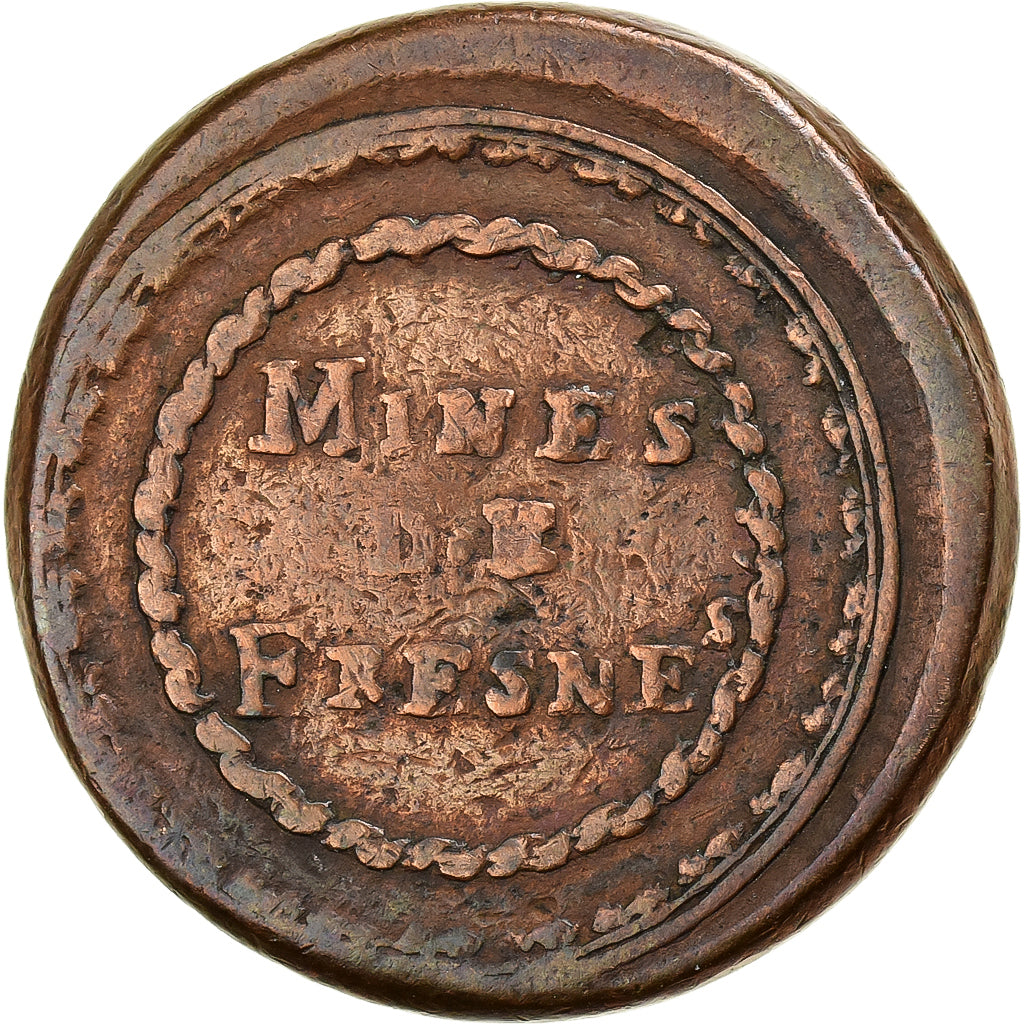 France, Mines de Fresnes, Token, ND (1820), VF(20-25), Bronze