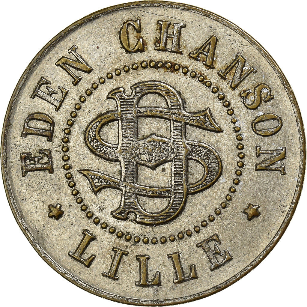 France, Jeton, Eden Chanson, Lille, Laiton argenté, TTB