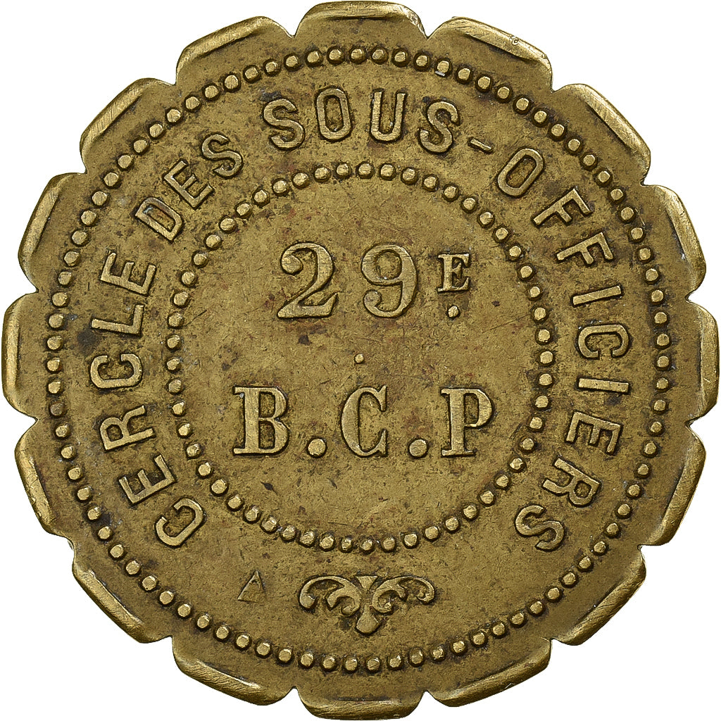 Francia, Cercle des Sous-Officiers, 29ème B.C.P, 1 Franc, BB, Ottone