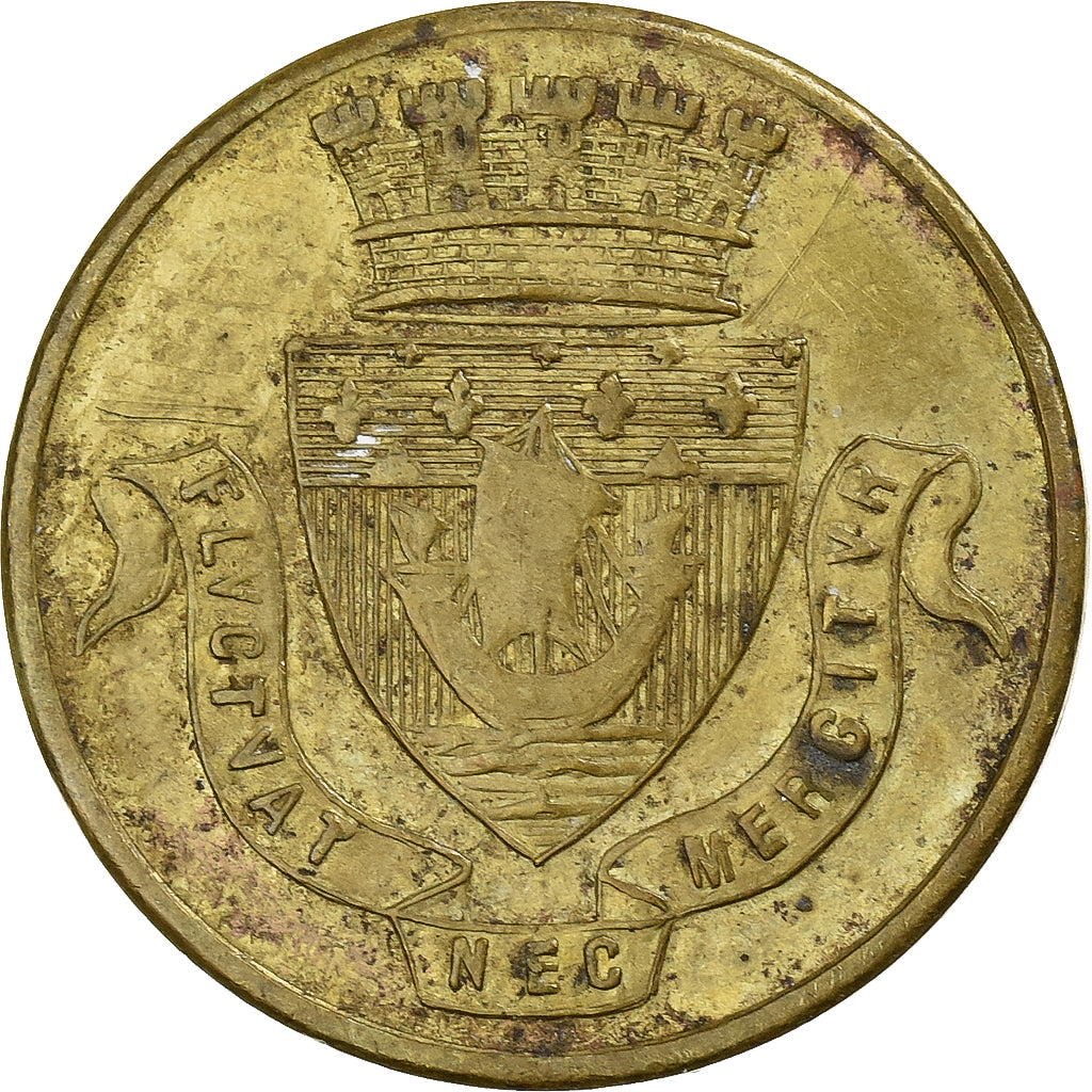 Francia, zeton, Audaces Fortuna Juvat, Latón, MBC