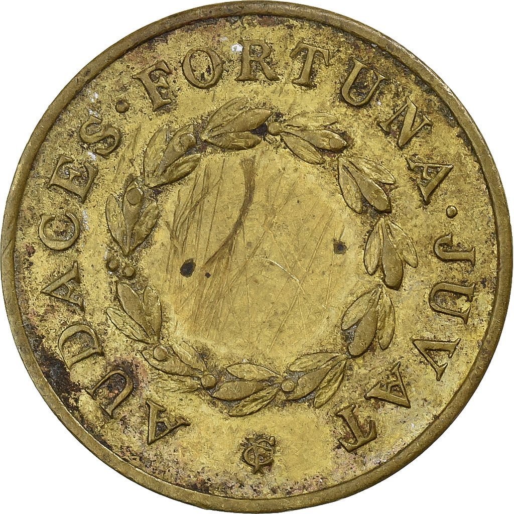 Francia, zeton, Audaces Fortuna Juvat, Latón, MBC