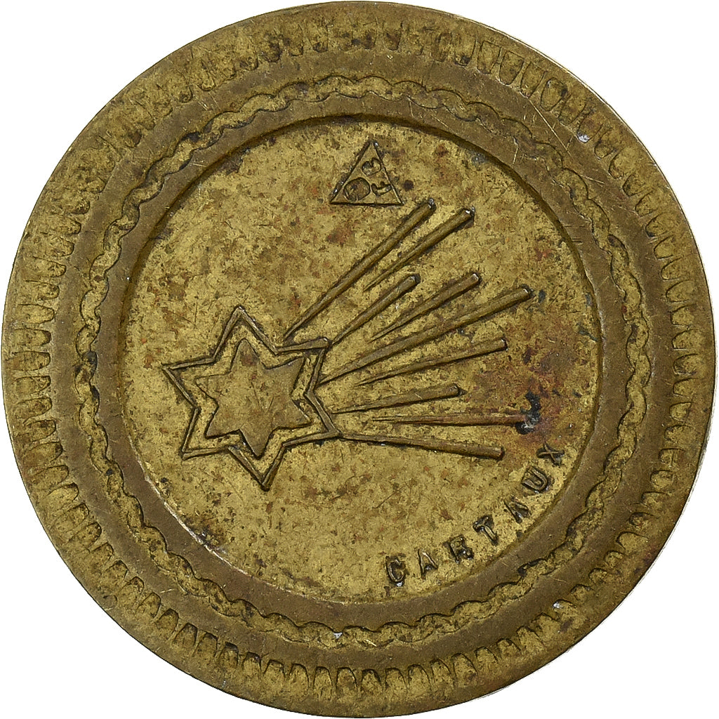 Frankreich, A Consommer, E.M, 20 Centimes, S+, Messing