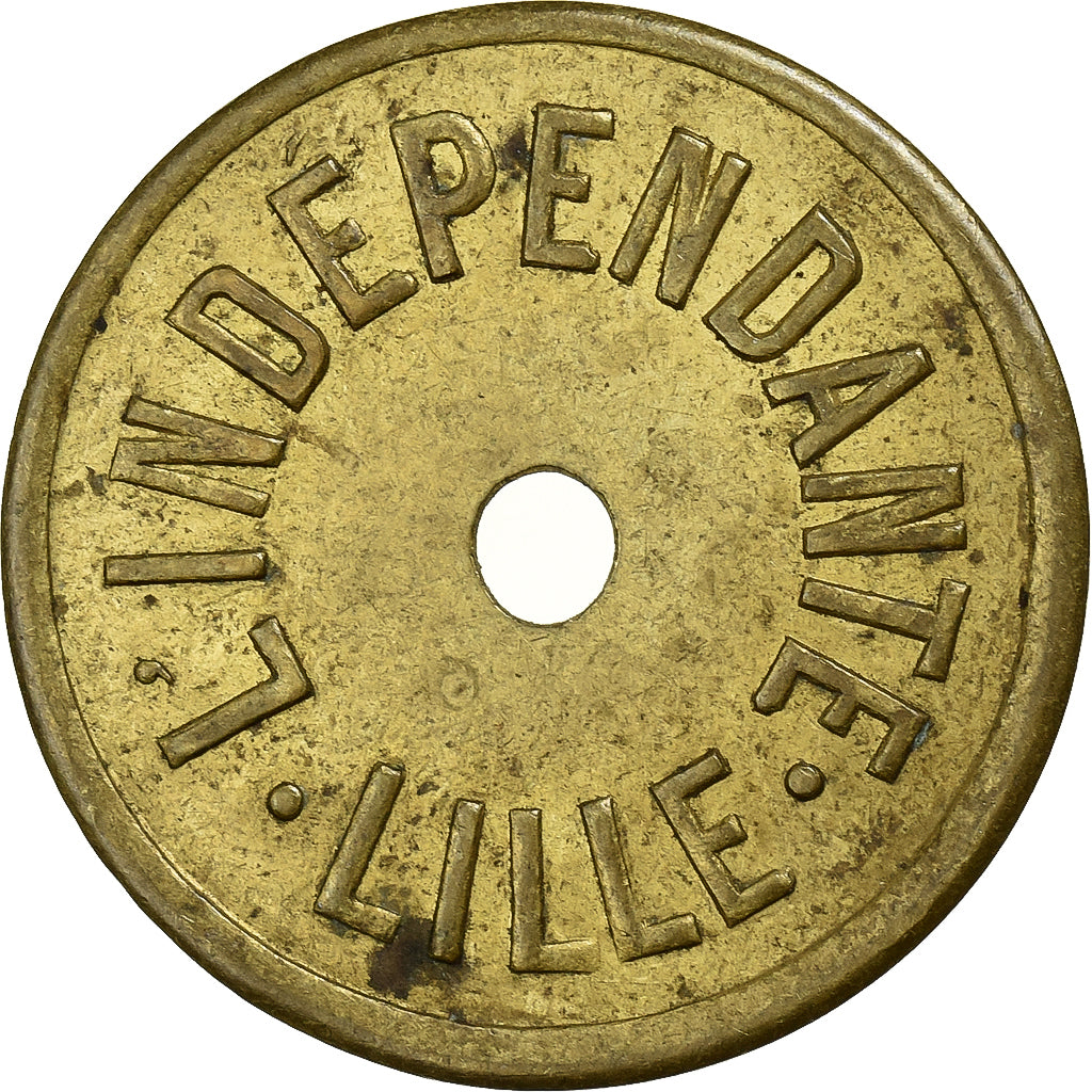 Francia, L'Indépendante, Lille, 10 Centimes, MBC, Latón