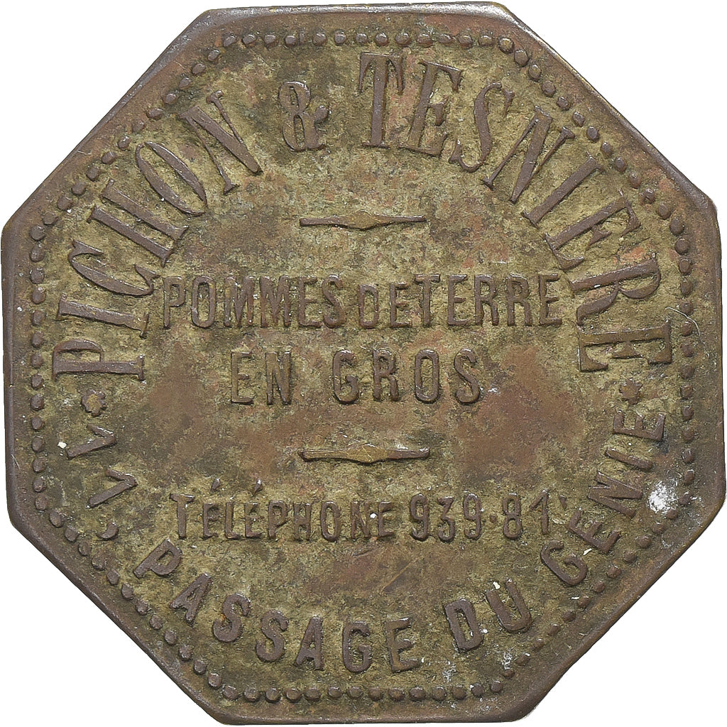 Frankreich, Pichon et Tesnière, 2 Francs, Pommes de Terre en Gros, S+, Messing