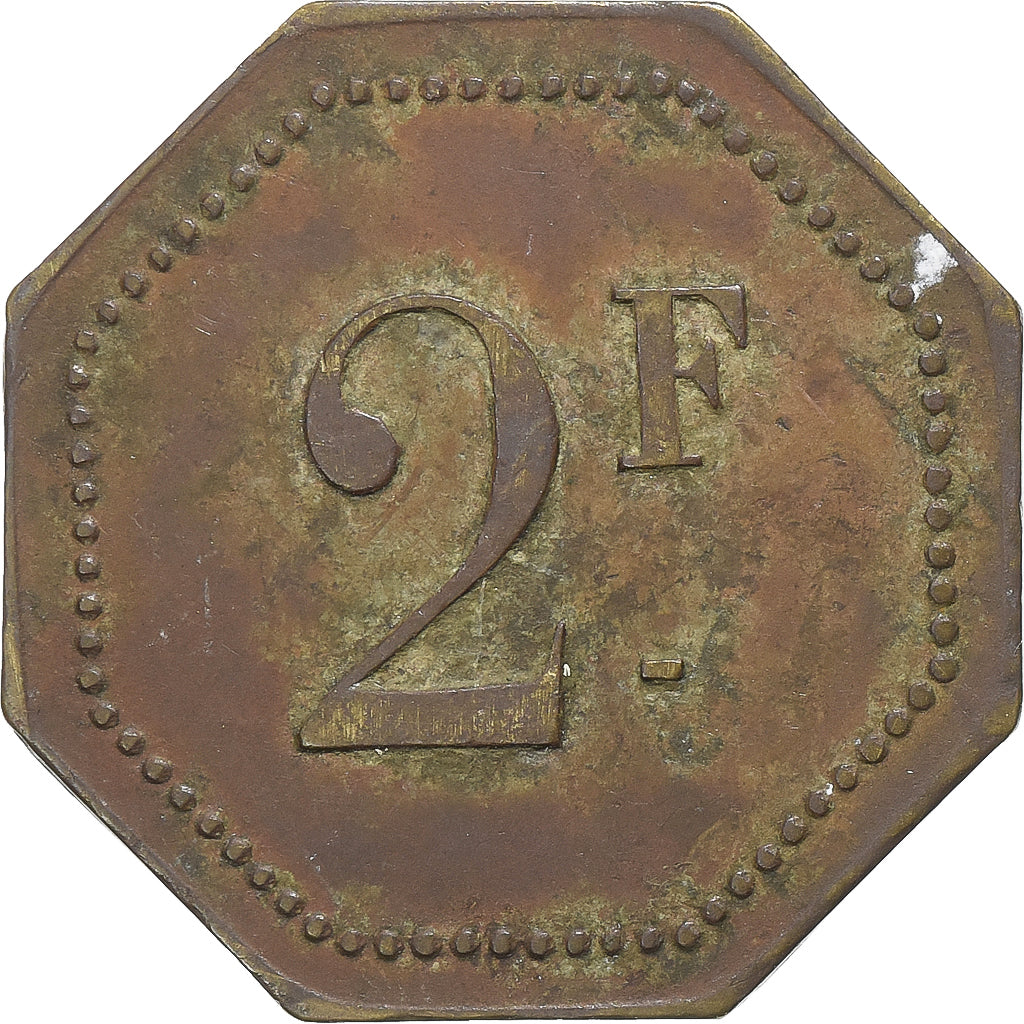 Frankreich, Pichon et Tesnière, 2 Francs, Pommes de Terre en Gros, S+, Messing