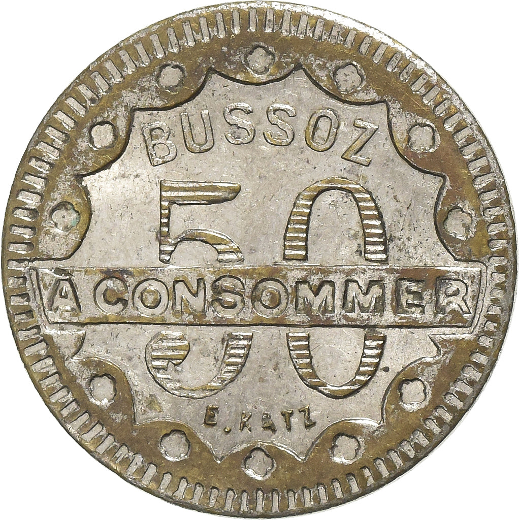 Frankreich, 50 Centimes, Bussoz Paris, Nickel plated brass, SS