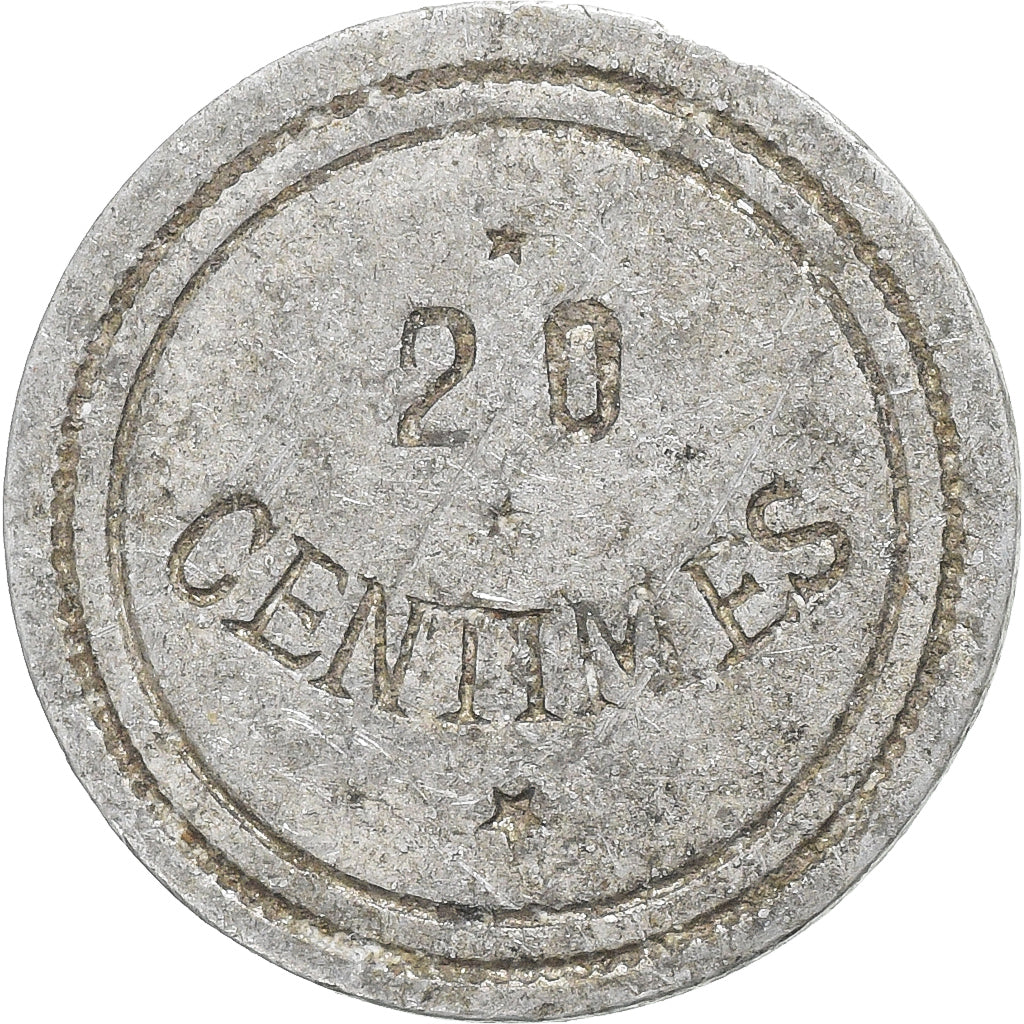 Francia, A Consommer, 20 Centimes, 207, BC+, Aluminio - cinc