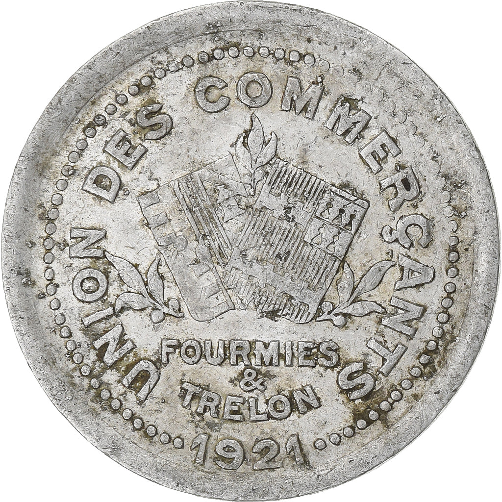 Francia, Union des Commerçants, Fourmies et Trélon, 10 Centimes, 1921, MB+