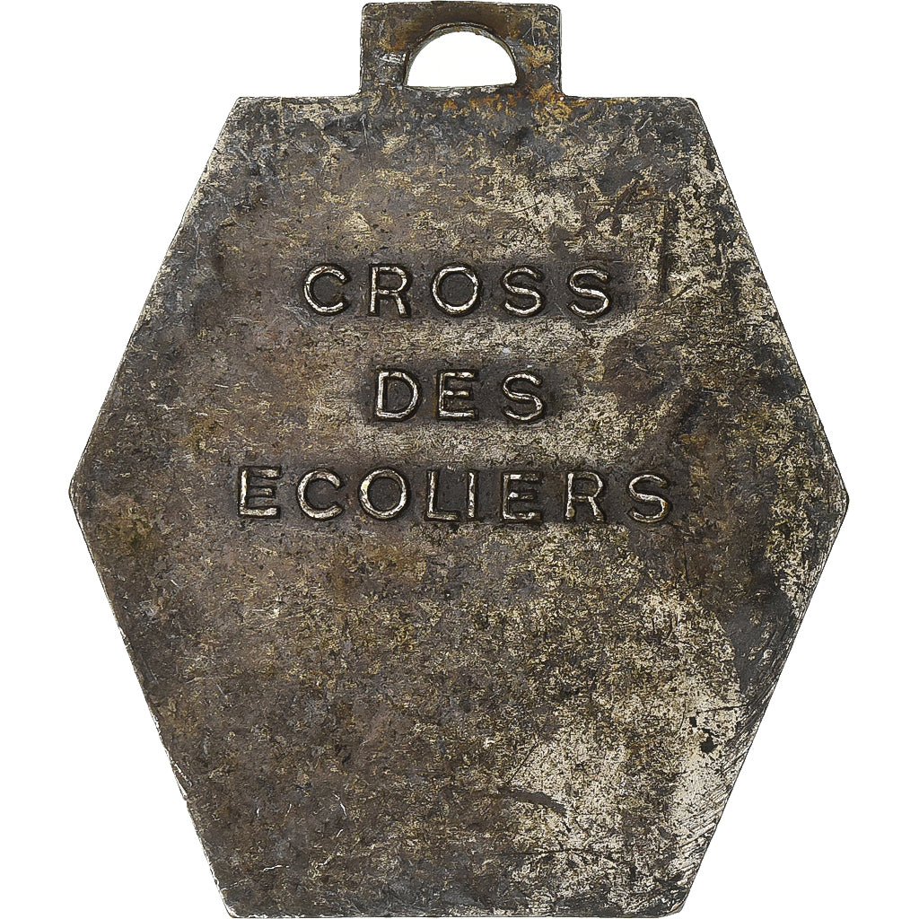 Francia, medalla, USEP, Cross des Ecoliers, Silvered Metal, MBC