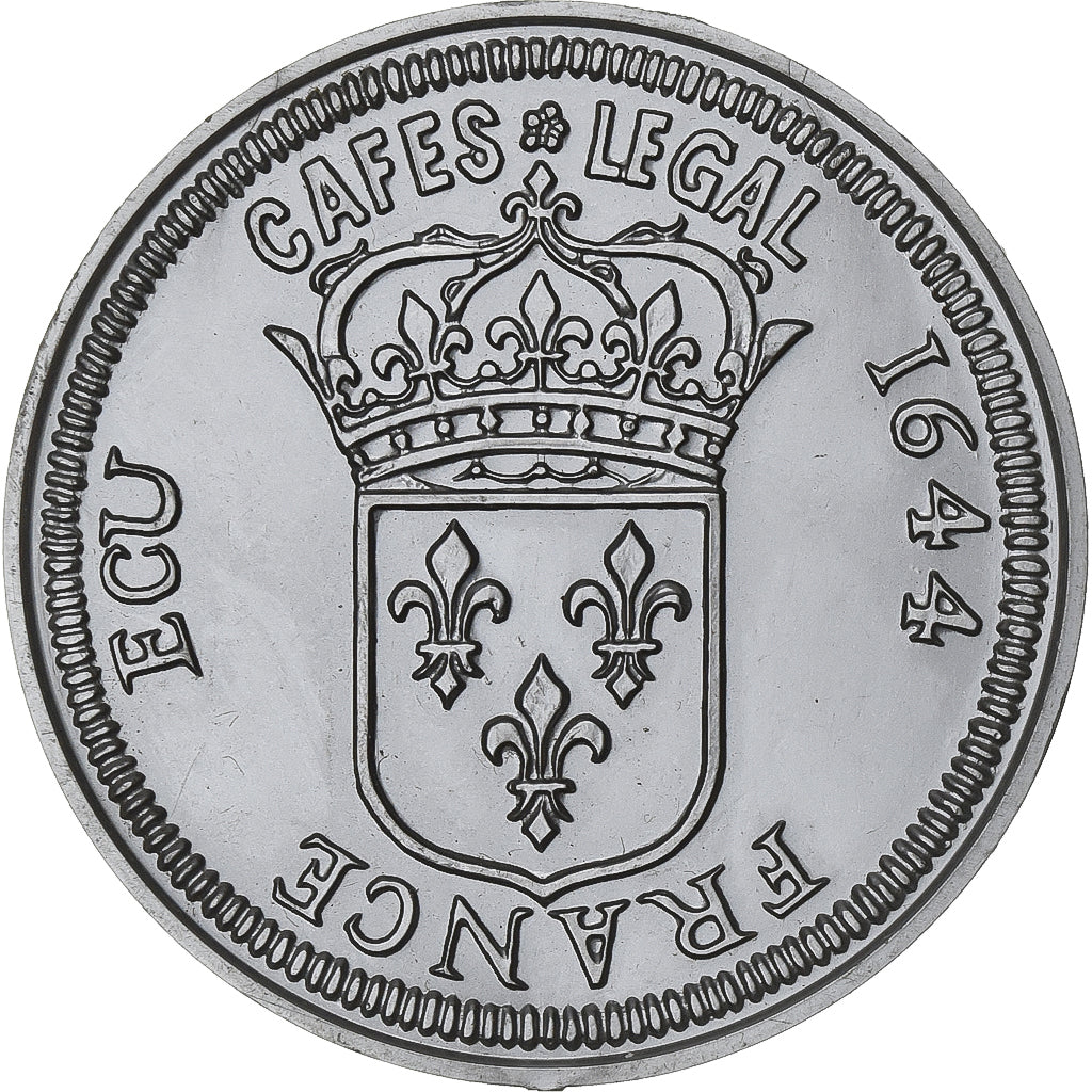 Francia, ficha, Cafés Legal, Ecu Louis XIV, Plastica, SPL
