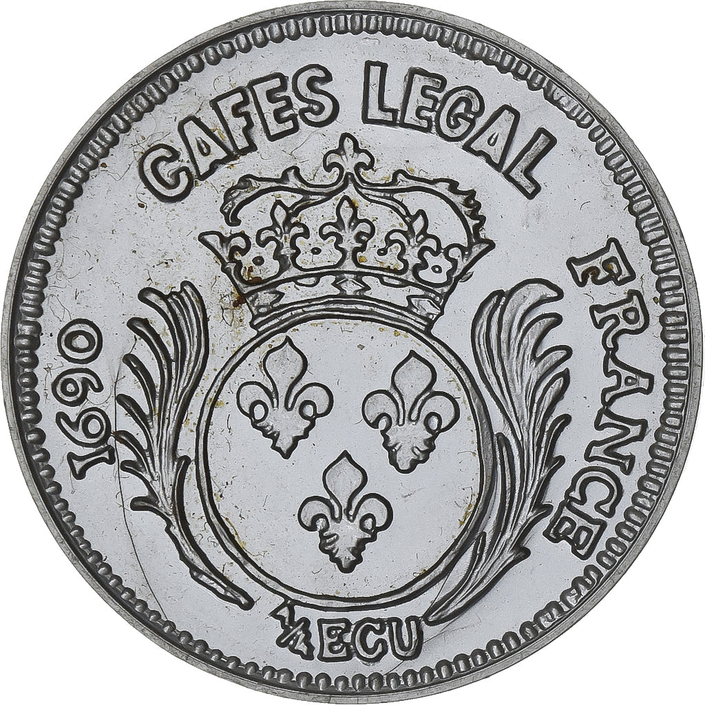 France, Token, Cafés Legal, 1/4 d'Ecu aux Palmes, Plastic, MS(63)