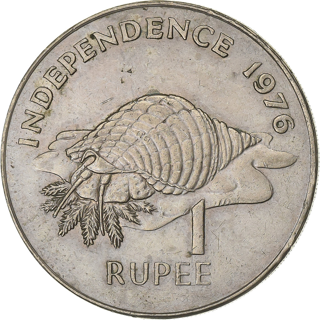 Seychelles, Rupee, 1976, British Royal Mint, Copper-nickel, EF(40-45), KM:26