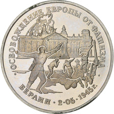 Russia, 3 Roubles, Prise de Berlin, 1995, BE, Copper-nickel, AU(55-58), KM:New