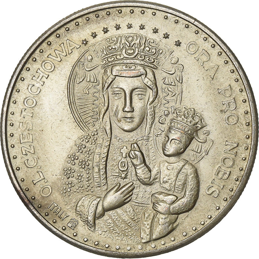 CIUDAD DEL VATICANO, medalla, Jean-Paul II, Madonna di Czestochowa, Bronce