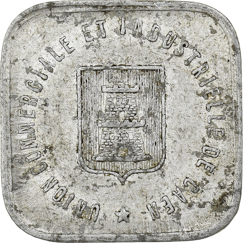 França, Ville de Caen, 25 Centimes, 1921, VF(30-35), Alumínio, Elie:10.3
