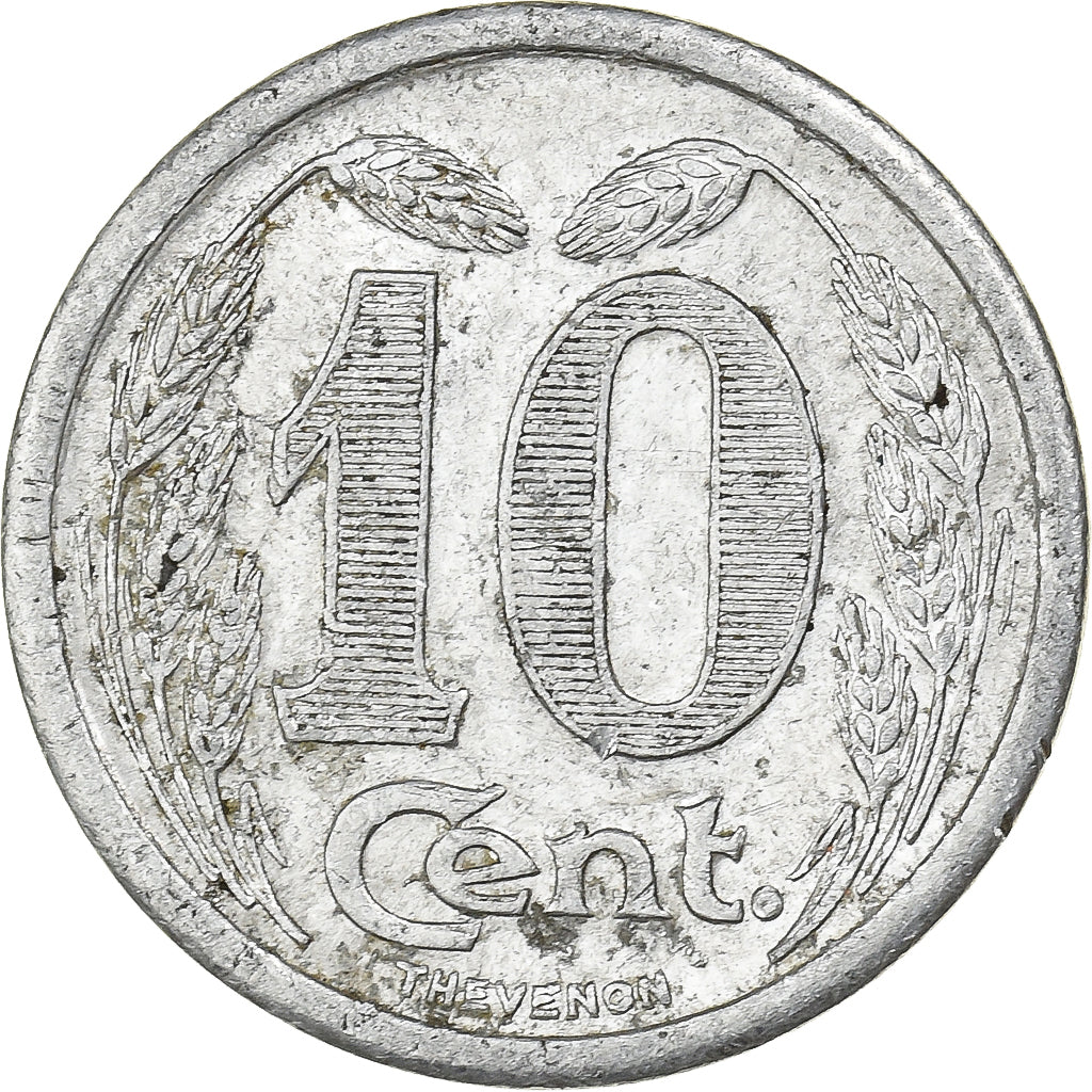 Frankrijk, Chambre de commerce d'Evreux, 10 Centimes, 1921, FR+, Aluminium