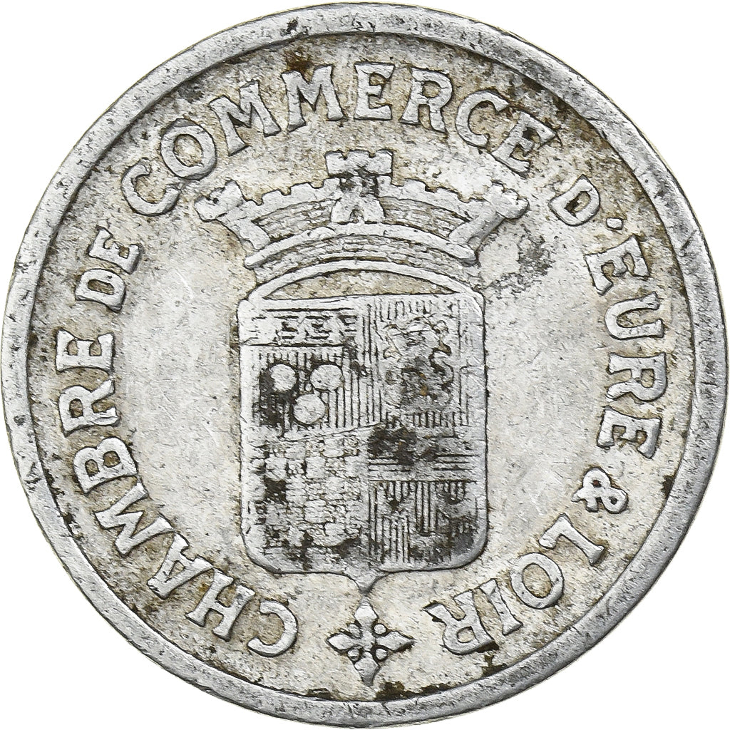 Francia, Chambre de commerce d'Evreux, 10 Centimes, 1922, MB+, Alluminio