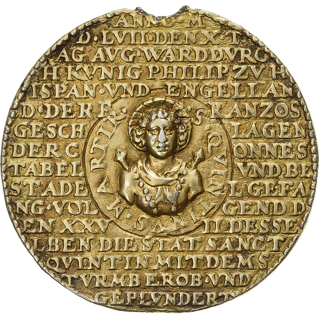 Spanish Netherlands, Medal, Philippe II, Victoire de Saint-Quentin, 1557