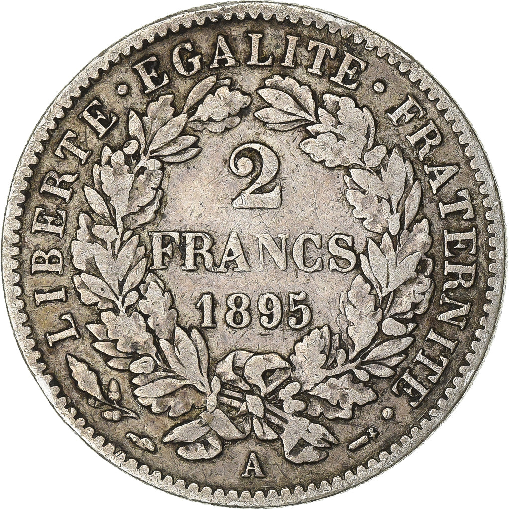 Frankreich, 2 Francs, Cérès, 1895, Paris, Silber, S+, Gadoury:530a, KM:817.1