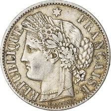 France, 2 Francs, Cérès, 1887, Paris, Silver, EF(40-45), Gadoury:530a