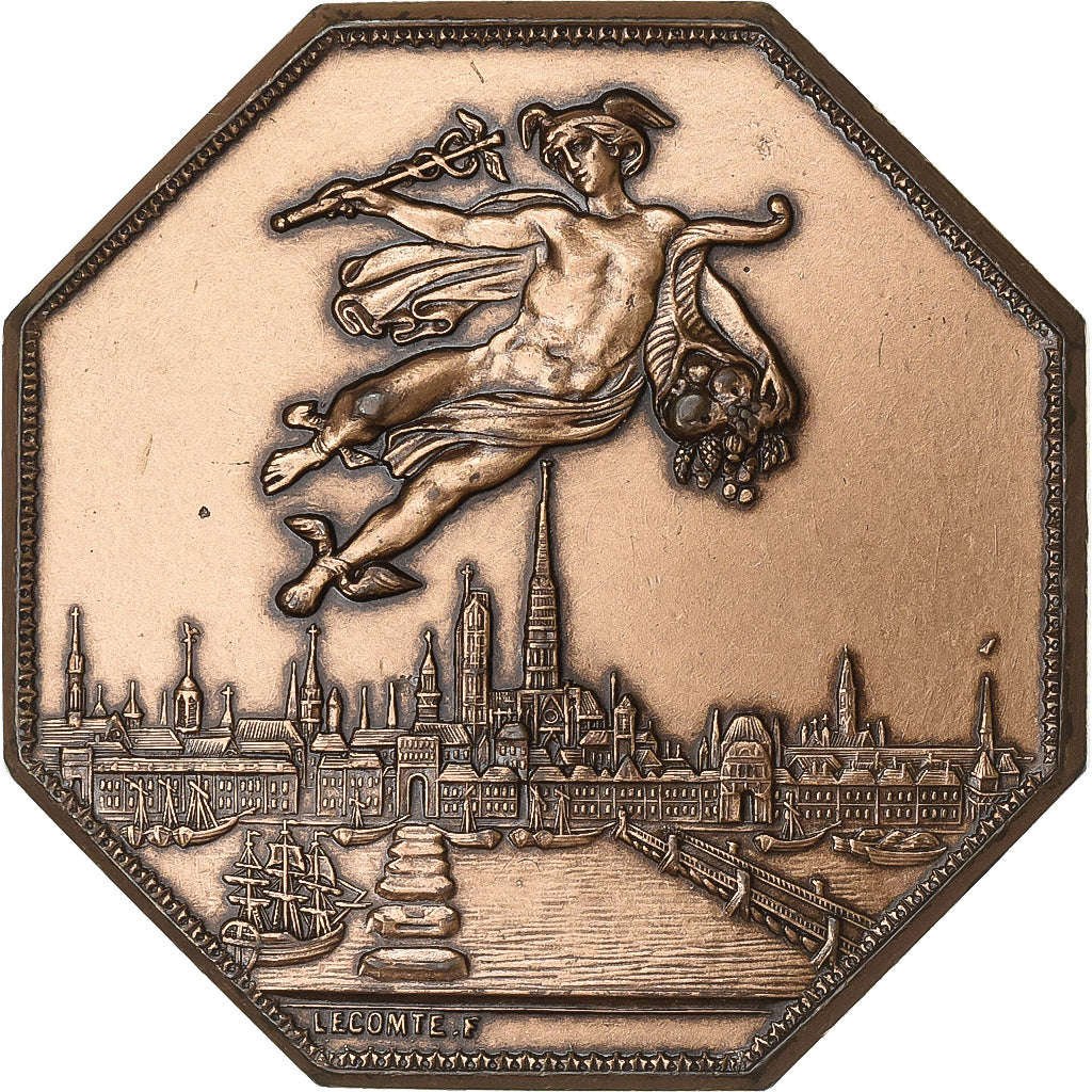Frankreich, betaalpenning, Chambre de Commerce de Rouen, 1802, Bronze, Lecomte