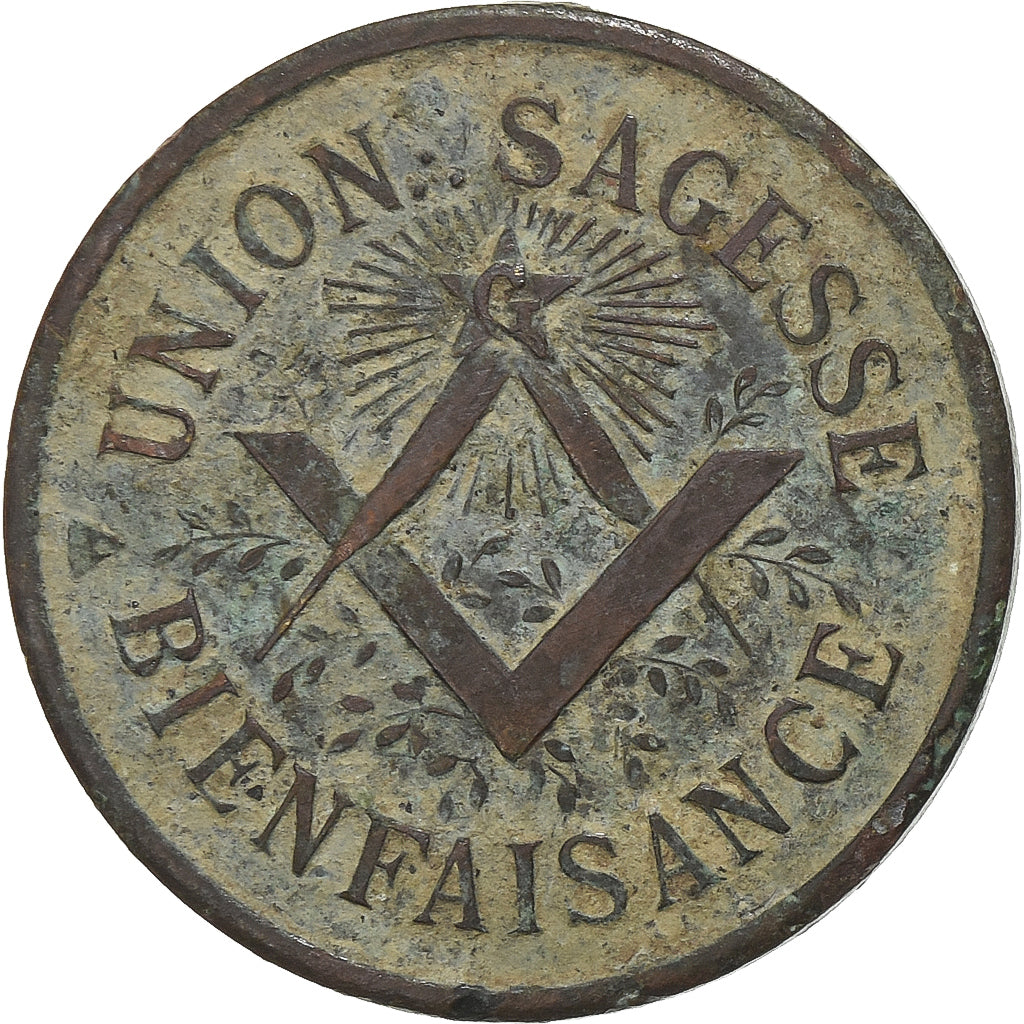 France, Token, Les Zeles Philanthropes, Brass, VF(20-25)