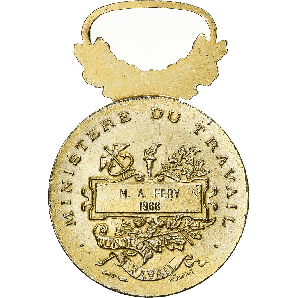 França, Médaille d'honneur du travail, medalha, 1988, Qualidade Muito Boa