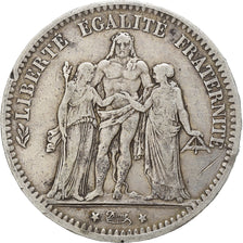 France, 5 Francs, Hercule, 1878, Bordeaux, Argent, TB+, Gadoury:745a, KM:820.2