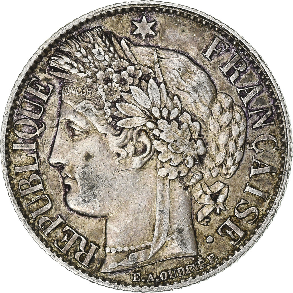 France, Franc, Cérès, 1895, Paris, Silver, EF(40-45), Gadoury:465a, KM:822.1