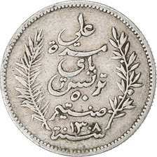 Tunisië, Ali Bey, 50 Centimes, 1891, Paris, Zilver, FR+, KM:223