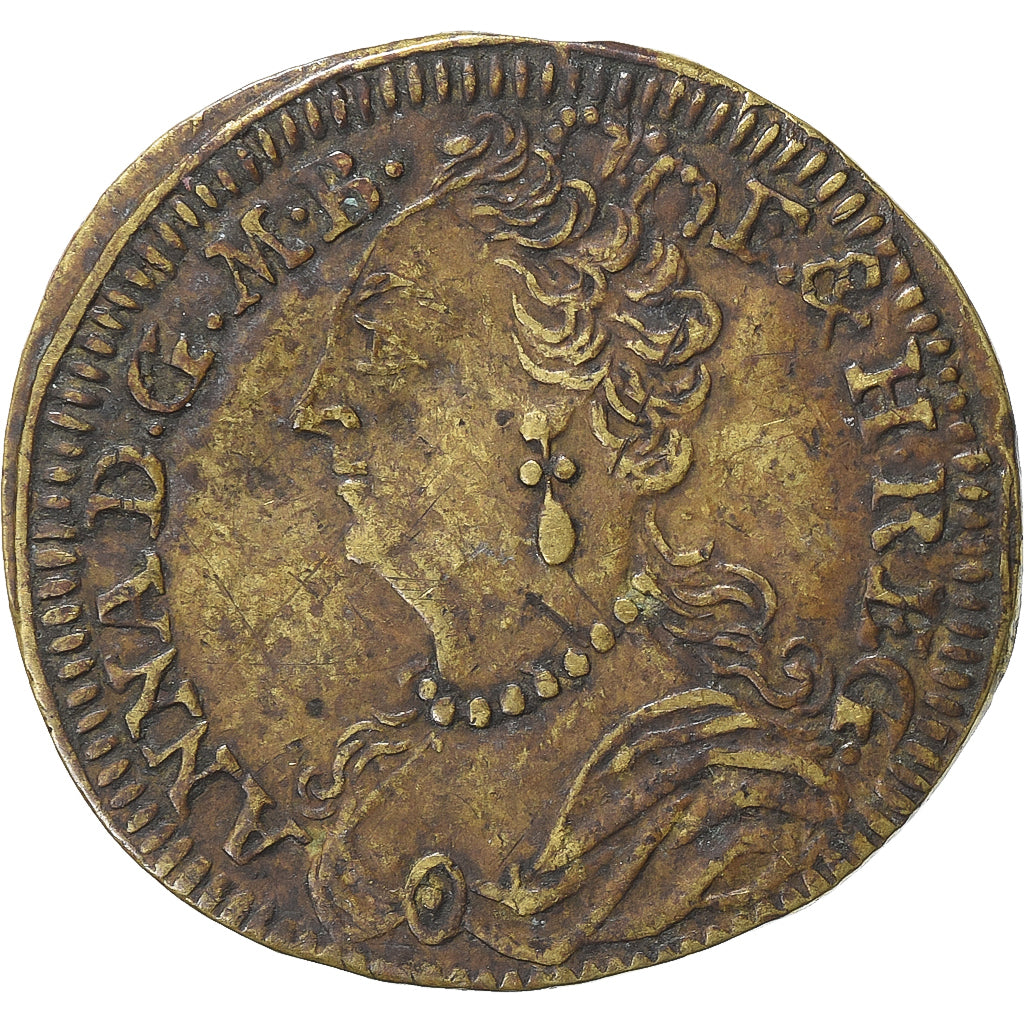 França, Token, Nuremberg, Rechenpfennig, Queen Anna, Latão, EF(40-45)