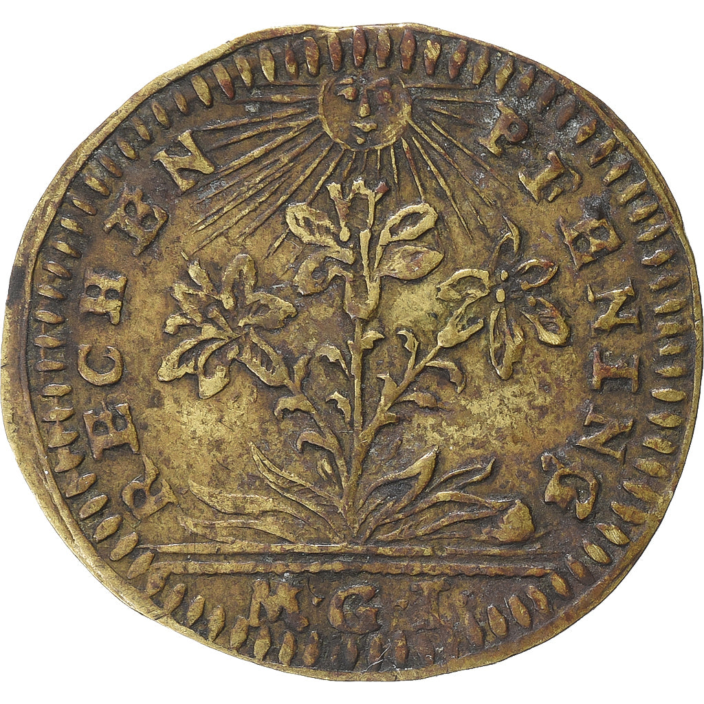 França, Token, Nuremberg, Rechenpfennig, Queen Anna, Latão, EF(40-45)