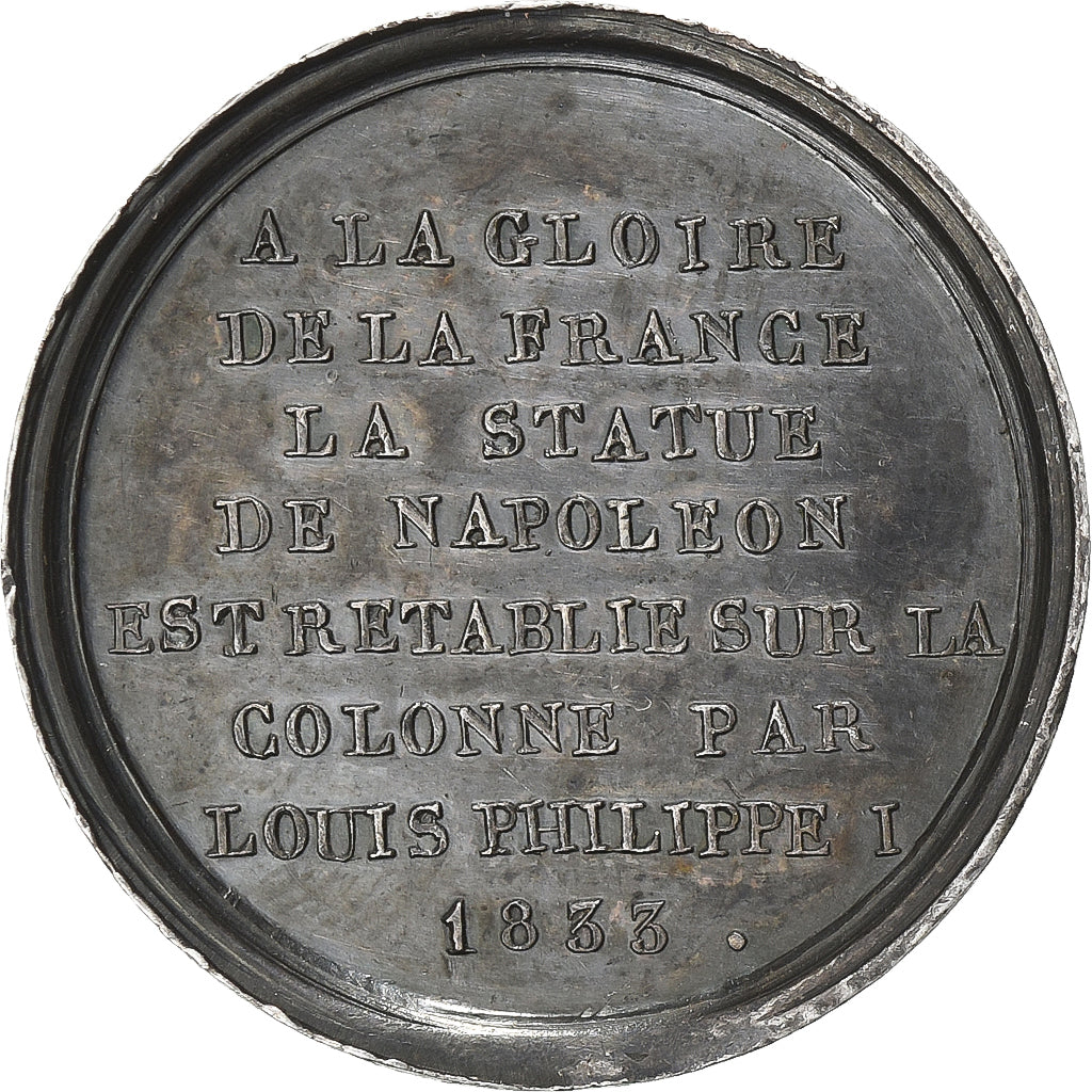 França, Token, Restauration de la statue de Napoléon par Louis-Philippe, 1833