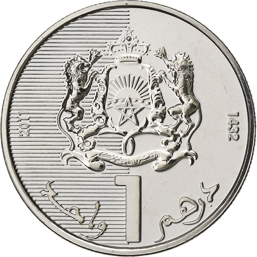 Marocco, Mohammed VI, Dirham, 2011, Paris, Acciaio placcato nichel, FDC, KM:139