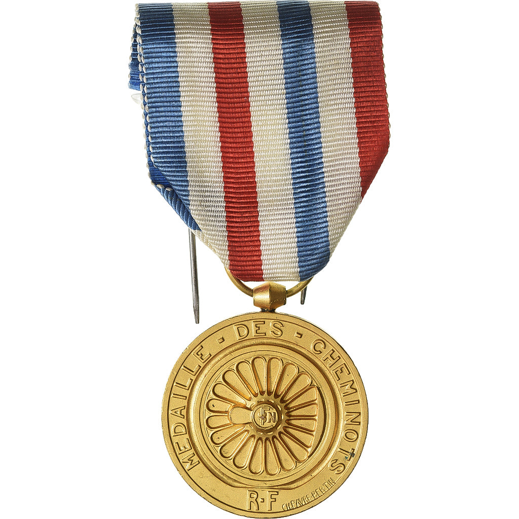 France, Médaille des cheminots, Medal, 1949, Uncirculated, Favre-Bertin, Gilt