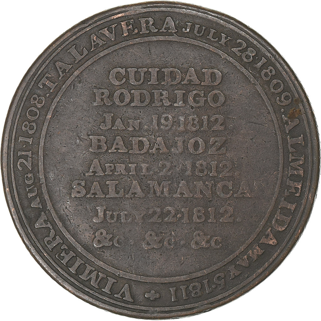 United Kingdom, betaalpenning, Wellington's victory at Salamanca, 1812, Kupfer