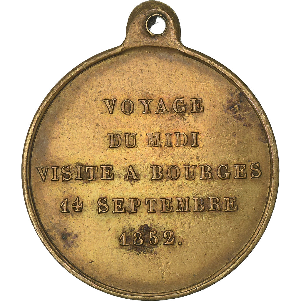Francia, medaglia, Napoléon III, Voyage du Midi, Bourges, 1852, Ottone, BB