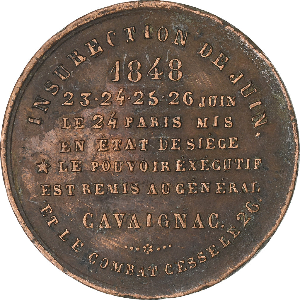 France, Medal, Insurection de Juin, 1848, Copper, VF(20-25)