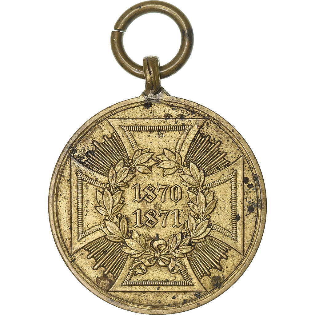 Germany, Medal, Guillaume Ier, Commémorative, 1870-1871, Brass, EF(40-45)