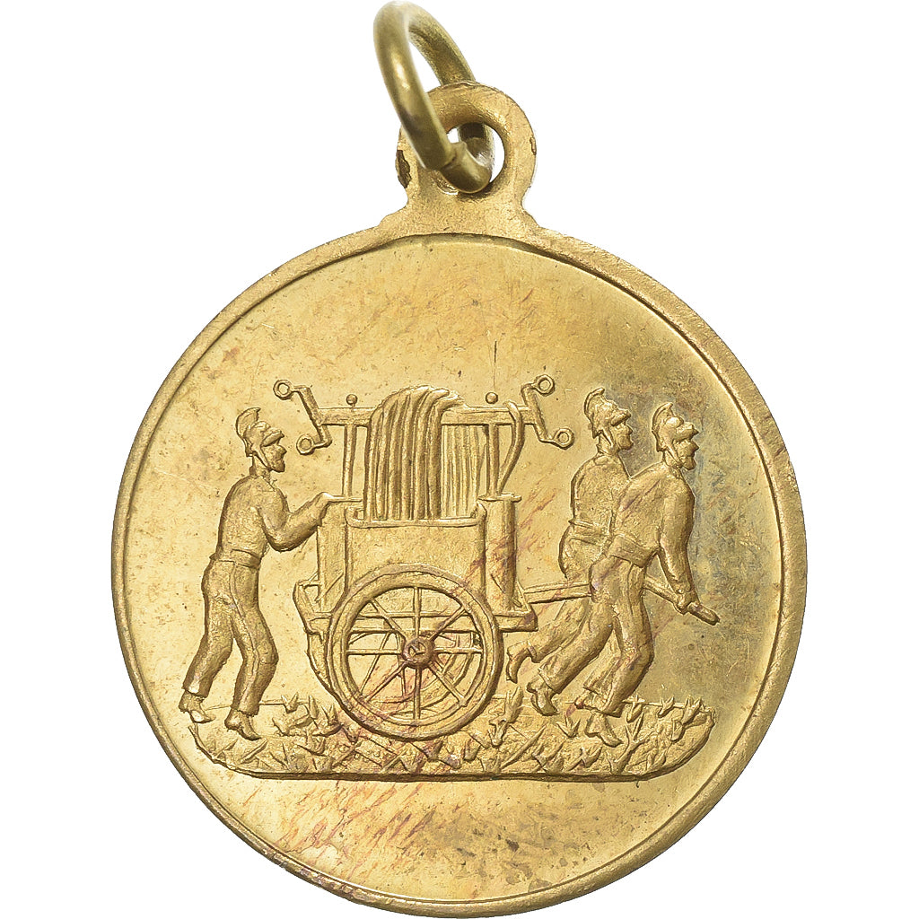 France, Médaille, Concours de Pompes à Incendie, Saint-Mandé, 1876, Laiton