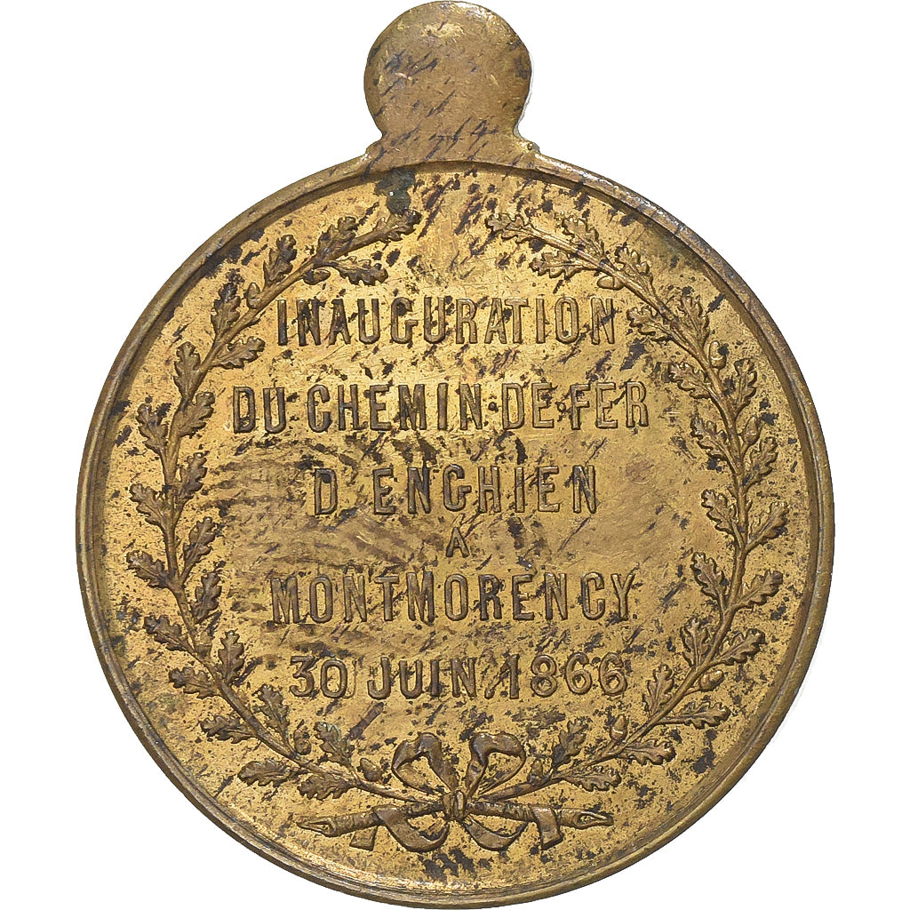 Frankrijk, Token, Inauguration du Chemin de Fer d'Enghien à Montmorency, 1866