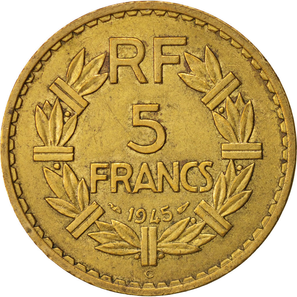 Coin, France, Lavrillier, 5 Francs, 1945, Castelsarrasin, AU(55-58)